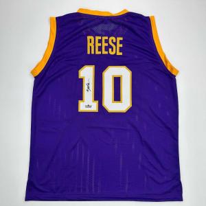 imageFacsimile Autographed Angel Reese LSU Purple Reprint Laser Auto College Basketball Jersey Size Mens XL