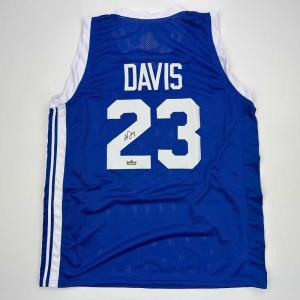 imageFacsimile Autographed Anthony Davis Kentucky Blue Reprint Laser Auto College Basketball Jersey Size Mens XL