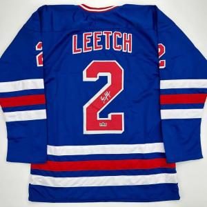 imageFacsimile Autographed Brian Leetch New York Blue Reprint Laser Auto Hockey Jersey Size Mens XL