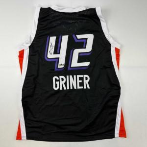 imageFacsimile Autographed Brittney Griner Phoenix Black Reprint Laser Auto Basketball Jersey Size Mens XL