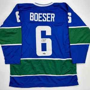 imageFacsimile Autographed Brock Boeser Vancouver Blue Reprint Laser Auto Hockey Jersey Size Mens XL