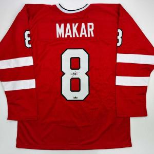 imageFacsimile Autographed Cale Makar Canada Red 2025 4 Nations FaceOff Reprint Laser Auto Hockey Jersey Size Mens XL