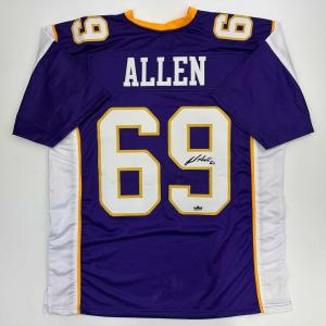 imageFacsimile Autographed Jared Allen Minnesota Purple Reprint Laser Auto Football Jersey Size Mens XL