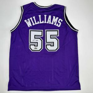 imageFacsimile Autographed Jason Williams Sacramento Purple Reprint Laser Auto Basketball Jersey Size Mens XL