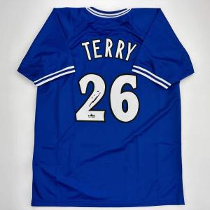 imageFacsimile Autographed John Terry Chelsea FC Blue Reprint Laser Auto Soccer Jersey Size Mens XL
