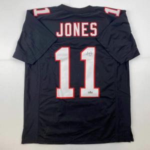 imageFacsimile Autographed Julio Jones Atlanta Black Retro Reprint Laser Auto Football Jersey Size Mens XL