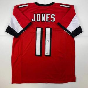 imageFacsimile Autographed Julio Jones Atlanta Red Reprint Laser Auto Football Jersey Size Mens XL
