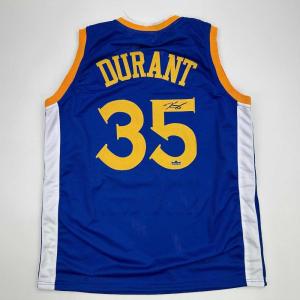 imageFacsimile Autographed Kevin Durant Golden State Blue Reprint Laser Auto Basketball Jersey Size Mens XL
