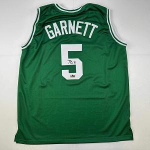 imageFacsimile Autographed Kevin Garnett Boston Green Reprint Laser Auto Basketball Jersey Size Mens XL