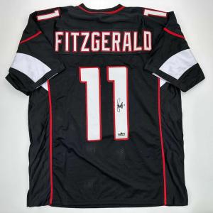 imageFacsimile Autographed Larry Fitzgerald Arizona Black Reprint Laser Auto Football Jersey Size Mens XL
