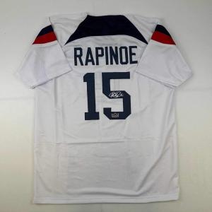 imageFacsimile Autographed Megan Rapinoe United States USA White World Cup Reprint Laser Auto Soccer Jersey Size Mens XL