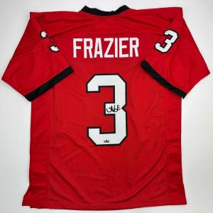 imageFacsimile Autographed Nate Frazier Georgia Red Reprint Laser Auto College Football Jersey Size Mens XL