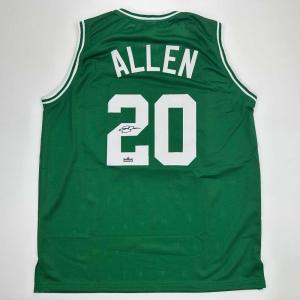 imageFacsimile Autographed Ray Allen Boston Green Reprint Laser Auto Basketball Jersey Size Mens XL
