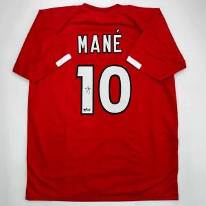 imageFacsimile Autographed Sadio Mane Liverpool FC Red Reprint Laser Auto Soccer Jersey Size Mens XL