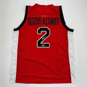 imageFacsimile Autographed Shai GilgeousAlexander SGA Canada Red Reprint Laser Auto Basketball Jersey Size Mens XL