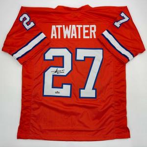 imageFacsimile Autographed Steve Atwater Denver Orange Reprint Laser Auto Football Jersey Size Mens XL