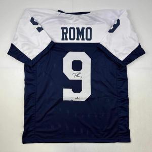 imageFacsimile Autographed Tony Romo Dallas Thanksgiving Day Reprint Laser Auto Football Jersey Size Mens XL