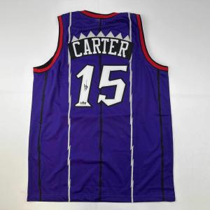 imageFacsimile Autographed Vince Carter Toronto Purple Reprint Laser Auto Basketball Jersey Size Mens XL