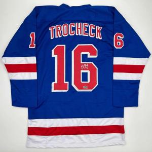 imageFacsimile Autographed Vincent Trocheck New York Blue Reprint Laser Auto Hockey Jersey Size Mens XL