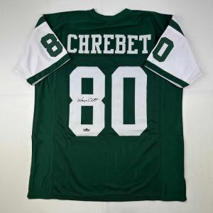 imageFacsimile Autographed Wayne Chrebet New York Green Reprint Laser Auto Football Jersey Size Mens XL
