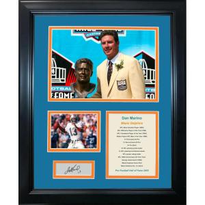 imageFramed Dan Marino Hall of Fame Facsimile Laser Engraved Signature Auto Miami Dolphins 11x14 Photo Sig Collage