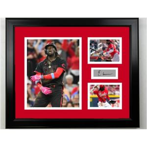 imageFramed Elly De La Cruz Cincinnati Reds Facsimile Laser Engraved Signature Baseball 14x11 3 Photo Collage