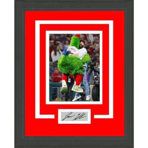 imageFramed Jason Kelce Phillie Phanatic Facsimile Laser Engraved Signature Auto Philadelphia Phillies 14x17 Baseball Photo