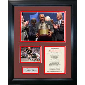 imageFramed Jim Brown Hall of Fame Facsimile Laser Engraved Signature Auto Cleveland Browns 11x14 Photo Sig Collage