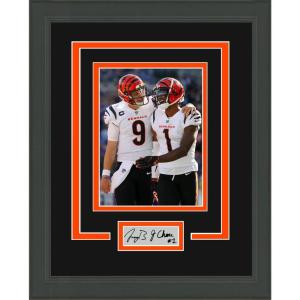 imageFramed Joe Burrow JaMarr Chase Facsimile Laser Engraved Signature Auto Cincinnati Bengals 11x14 Football Photo