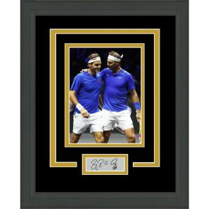 imageFramed Rafael Nadal Roger Federer Facsimile Laser Engraved Signature Dual Auto 11x14 Tennis Photo