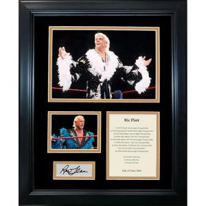 imageFramed Ric Flair Hall of Fame Facsimile Laser Engraved Signature Auto WWE 11x14Wrestling Photo Sig Collage