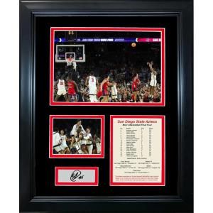 imageFramed San Diego State Aztecs Lamont Butler 2023 Final Four Buzzer Beater Facsimile Laser Engraved Signature Auto 11x14 College Basketball Photo Sig Collage