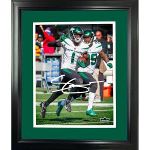 imageFramed Sauce Gardner Facsimile Laser Engraved Signature Auto New York Jets 11x14Football Photo HOFSM Holo