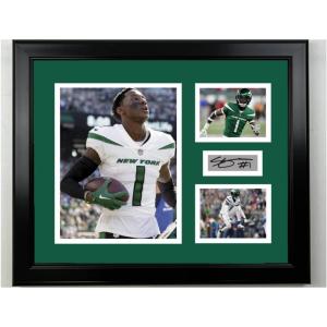imageFramed Sauce Gardner New York Jets Facsimile Laser Engraved Signature Football 14x11 3 Photo Collage