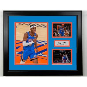 imageFramed Shai GilgeousAlexander Oklahoma City Thunder Facsimile Laser Engraved Signature Basketball 14x11 3 Photo Collage