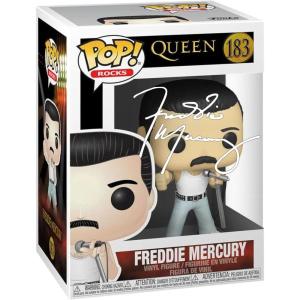 imageFreddie Mercury 183 Radio Gaga 1985 Facsimile Signed Reprint Laser Autographed Funko POP Rocks Figurine with Protector Case