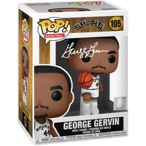imageGeorge Gervin 105 Facsimile Signed Reprint Laser Autographed Funko POP Basketball NBA San Antonio Spurs Figurine with Protector Case
