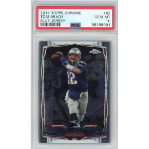 imageGraded 2014 Topps Chrome Tom Brady 62 Blue Jersey Football Card PSA 10 Gem Mint