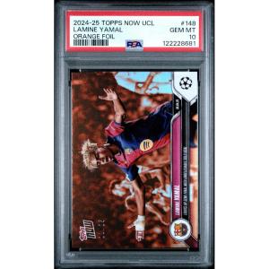 imageGraded 2024 Topps Now UCL Lamine Yamal 148 Orange Foil 25 Rookie RC Soccer Card PSA 10 Gem Mint