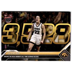 imageHall of Fame Sports Memorabilia Womens 202324 Topps Bowman University Now Caitlin Clark 49 Breaks All Time Scoring Record Rookie RC Basketball Card