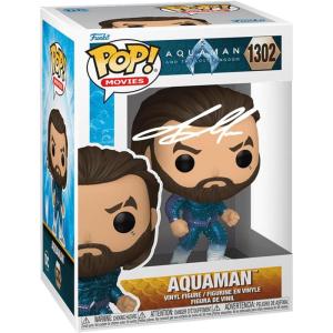 imageJason Momoa Aquaman 1302 Facsimile Signed Reprint Laser Autographed Funko POP Movies Aquaman and the Lost Kingdom Figurine with Protector Case