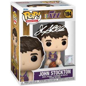 imageJohn Stockton 194 Facsimile Signed Reprint Laser Autographed Funko POP Basketball NBA Utah Jazz Figurine with Protector Case