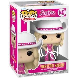 imageMargot Robbie Western Barbie 1447 Facsimile Signed Reprint Laser Autographed Funko POP Movies Barbie Figurine with Protector Case