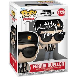 imageMatthew Broderick Ferris Bueller 1729 Facsimile Signed Reprint Laser Autographed Funko POP Movies Ferris Buellers Day Off Figurine with Protector Case