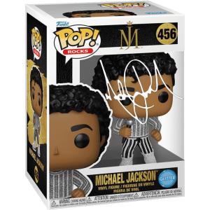 imageMichael Jackson 456 Rock With You Glitter Facsimile Signed Reprint Laser Autographed Funko POP Rocks Figurine with Protector Case
