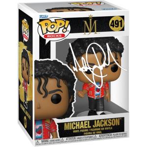 imageMichael Jackson 491 Beat It Facsimile Signed Reprint Laser Autographed Funko POP Rocks Figurine with Protector Case