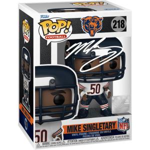 imageMike Singletary 218 Facsimile Signed Reprint Laser Autographed Funko POP Football NFL Chicago Bears Figurine with Protector Case