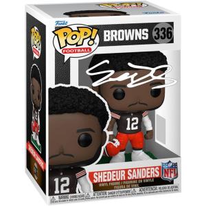 imageShedeur Sanders 336 Facsimile Signed Reprint Laser Autographed Funko POP Cleveland Browns Figurine with Protector Case