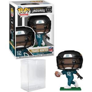 imageTravis Hunter 337 Funko POP Football Jacksonville Jaguars Figurine Bundle with HOFSM Protector Case
