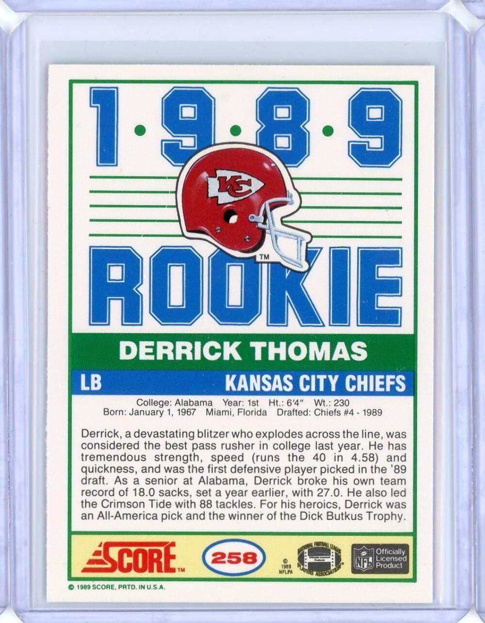 imageVintage 1989 Score Derrick Thomas 258 Rookie RC Football Card
